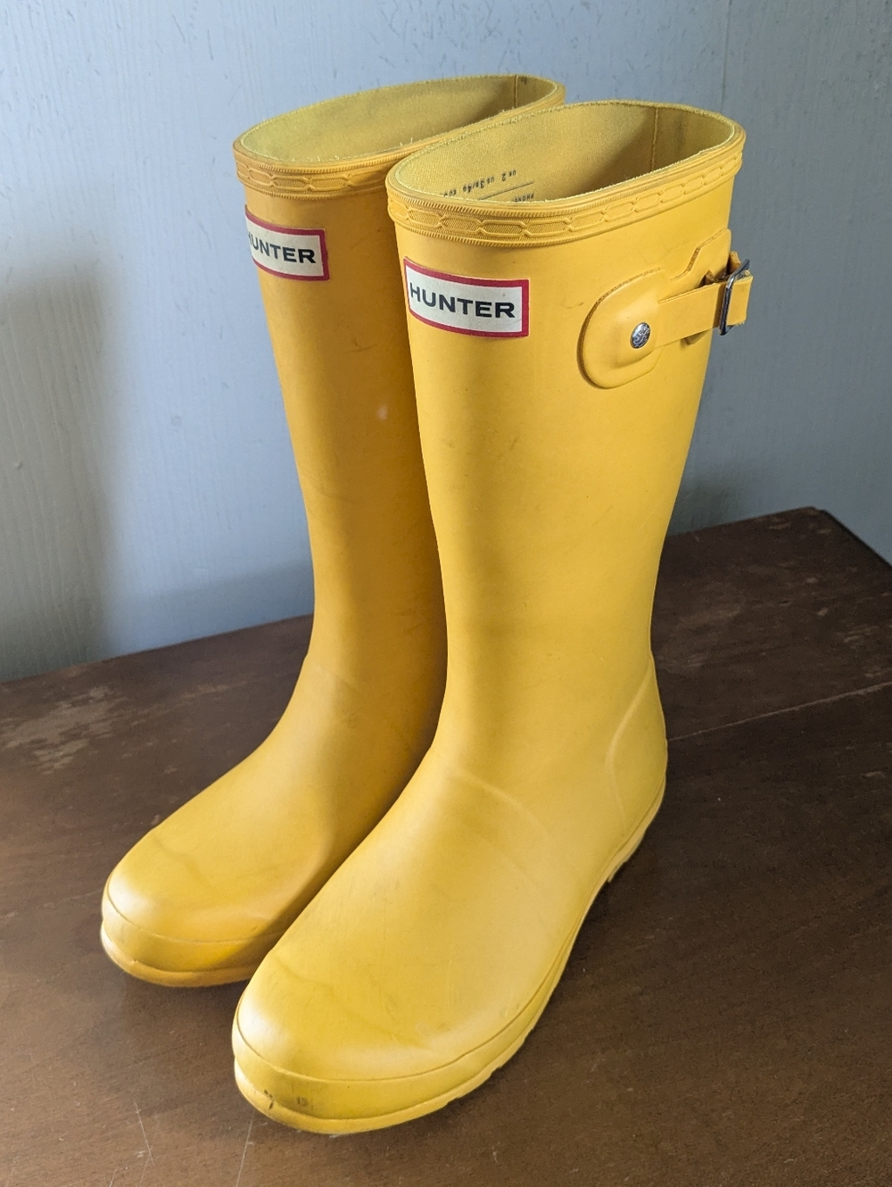 Hunter Kids Tall Yellow Matte Rain Boots EU 34 Unisex 3 B 4 G